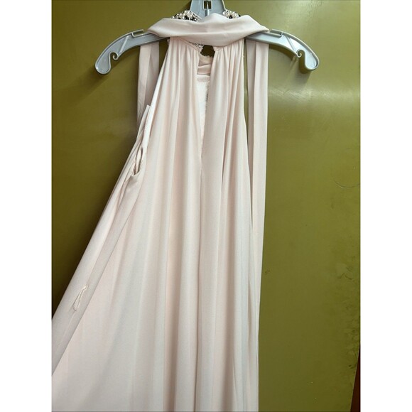 Women’s Soft Pink Badgley Mischka Beaded Halter Dress , Sz 4 New With Tags - Picture 7 of 8